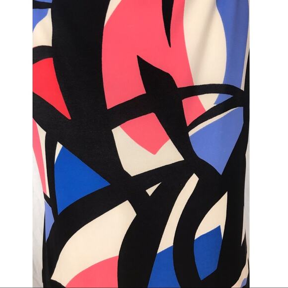 Nine West Geo print side Slit Ruffled Maxi Dress 8 - Picture 6 of 8